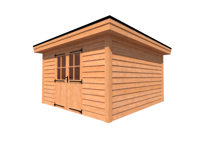 Tuinhuis plat dak 400 x 400cm