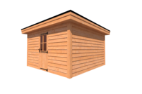 Tuinhuis plat dak 400 x 400cm