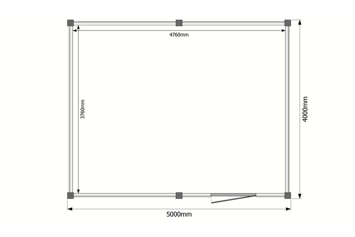 Tuinhuis plat dak 500 x 400cm Tuinhuis plat dak 500 x 400cm