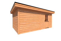 Tuinhuis plat dak 550 x 350cm Tuinhuis plat dak 550 x 350cm