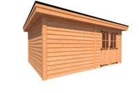 Tuinhuis plat dak 550 x 400cm Tuinhuis plat dak 550 x 400cm