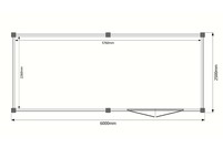 Tuinhuis plat dak 600 x 250cm Tuinhuis plat dak 600 x 250cm