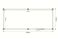 Tuinhuis plat dak 600 x 250cm Tuinhuis plat dak 600 x 250cm