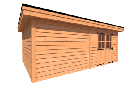 Tuinhuis plat dak 600 x 400cm Tuinhuis plat dak 600 x 400cm