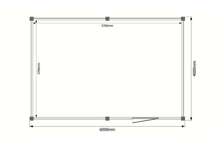 Tuinhuis plat dak 600 x 400cm Tuinhuis plat dak 600 x 400cm
