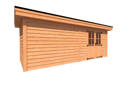 Tuinhuis plat dak 650 x 250cm Tuinhuis plat dak 650 x 250cm