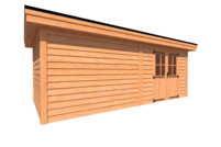 Tuinhuis plat dak 650 x 300cm