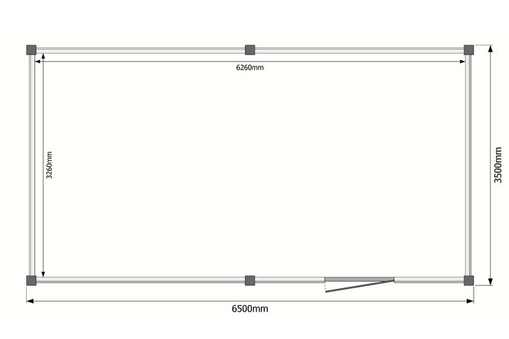 Tuinhuis plat dak 650 x 350cm Tuinhuis plat dak 650 x 350cm
