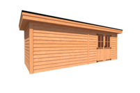 Tuinhuis plat dak 700 x 250cm