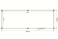 Tuinhuis plat dak 700 x 250cm