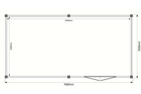 Tuinhuis plat dak 700 x 350cm Tuinhuis plat dak 700 x 350cm