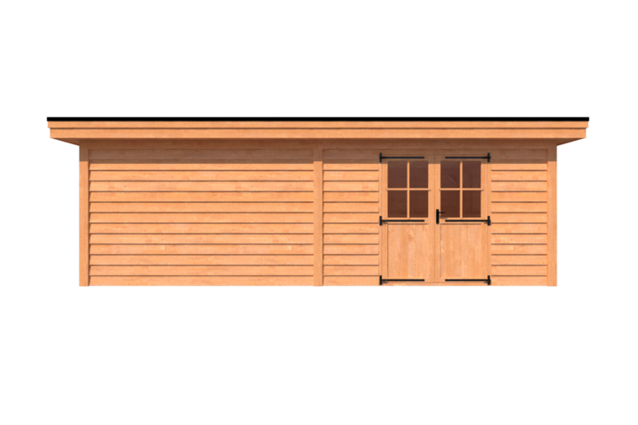 Tuinhuis plat dak 750 x 400cm Tuinhuis plat dak 750 x 400cm