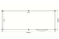 Tuinhuis plat dak 800 x 300cm
