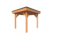 Houten carport plat dak  250 x 250cm