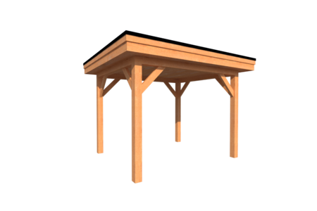 Houten carport plat dak 300 x 250cm Houten carport plat dak 300 x 250cm