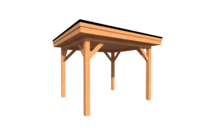Houten carport plat dak 350 x 250cm Houten carport plat dak 350 x 250cm