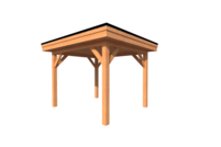 Houten carport plat dak 350 x 250cm Houten carport plat dak 350 x 250cm