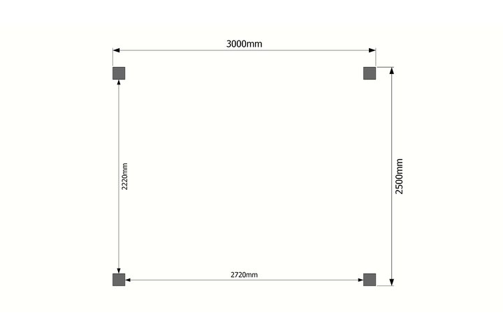 Houten carport plat dak 350 x 250cm Houten carport plat dak 350 x 250cm