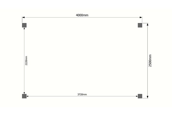 Houten carport plat dak 400 x 250cm Houten carport plat dak 400 x 250cm