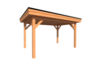 Houten carport plat dak 400 x 250cm Houten carport plat dak 400 x 250cm