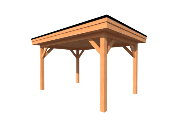 Houten carport plat dak 400 x 250cm Houten carport plat dak 400 x 250cm