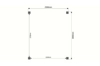 Houten carport plat dak 250 x 300cm