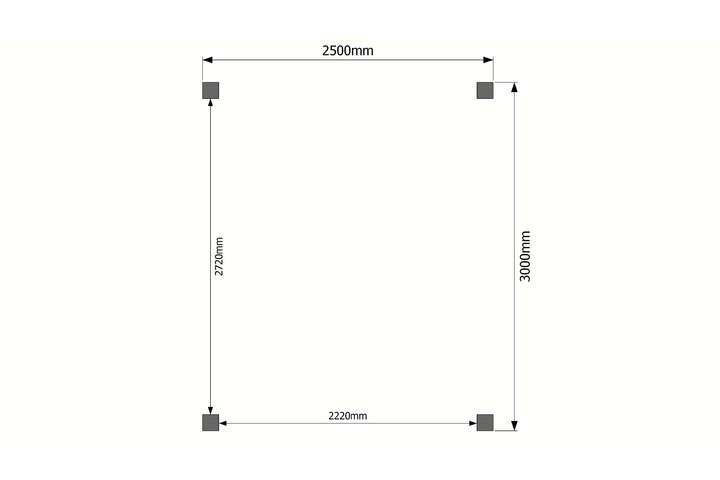 Houten carport plat dak 250 x 300cm