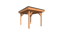 Houten carport plat dak 300 x 300cm