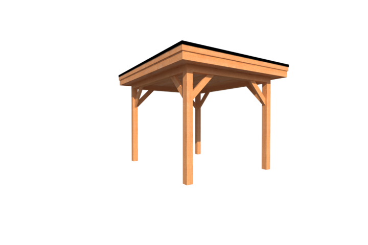 Houten carport plat dak 300 x 300cm