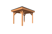 Houten carport plat dak 300 x 300cm