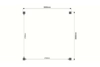 Houten carport plat dak 300 x 300cm