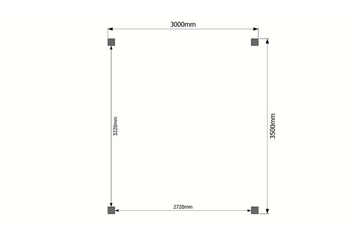 Houten carport plat dak 300 x 350cm Houten carport plat dak 300 x 350cm