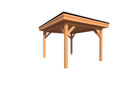 Houten carport plat dak 300 x 350cm Houten carport plat dak 300 x 350cm