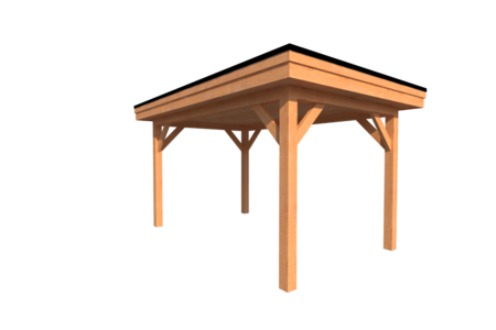 Houten carport plat dak 250 x 400cm Houten carport plat dak 250 x 400cm