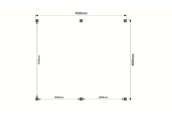 Houten carport plat dak 450 x 400cm Houten carport plat dak 450 x 400cm