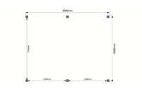 Houten carport plat dak 500 x 400cm Houten carport plat dak 500 x 400cm