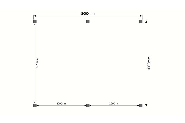 Houten carport plat dak 500 x 400cm Houten carport plat dak 500 x 400cm