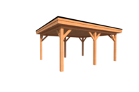 Houten carport plat dak 500 x 400cm Houten carport plat dak 500 x 400cm