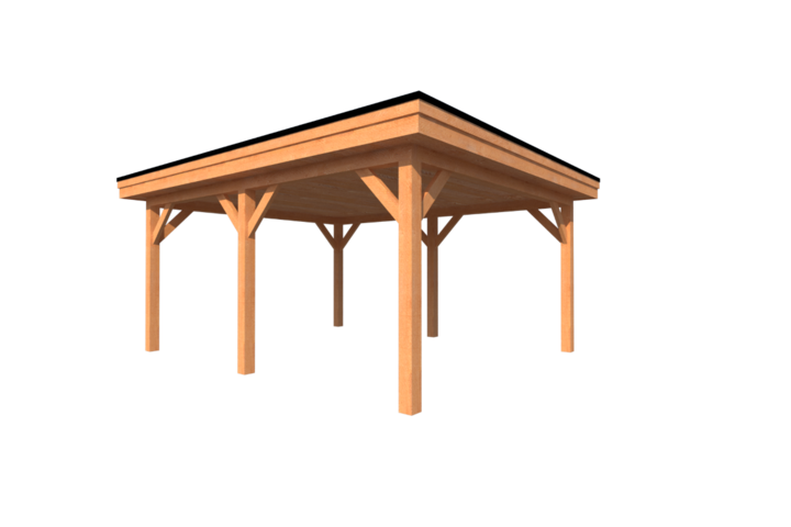 Houten carport plat dak 500 x 400cm Houten carport plat dak 500 x 400cm