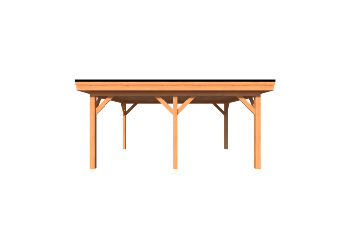 Houten carport plat dak 500 x 400cm Houten carport plat dak 500 x 400cm