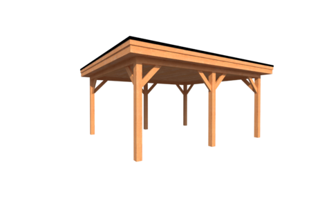 Houten carport plat dak 550 x 400cm Houten carport plat dak 550 x 400cm
