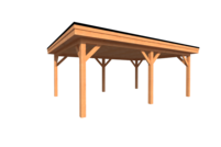 Houten carport plat dak 650 x 400cm Houten carport plat dak 650 x 400cm