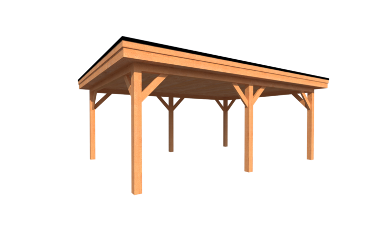 Houten carport plat dak 650 x 400cm Houten carport plat dak 650 x 400cm