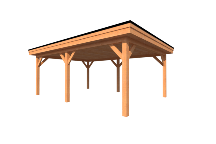 Houten carport plat dak 650 x 400cm Houten carport plat dak 650 x 400cm