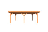 Houten carport plat dak 650 x 400cm Houten carport plat dak 650 x 400cm