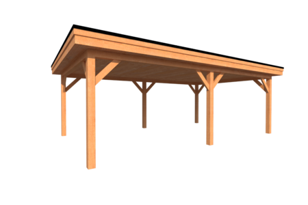 Houten carport plat dak 750 x 400cm Houten carport plat dak 750 x 400cm