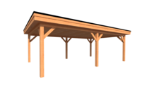 Houten carport plat dak 800 x 400cm