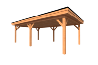 Houten carport plat dak 800 x 400cm
