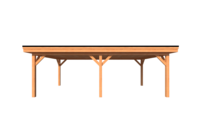 Houten carport plat dak 800 x 400cm