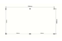 Houten carport plat dak 800 x 400cm